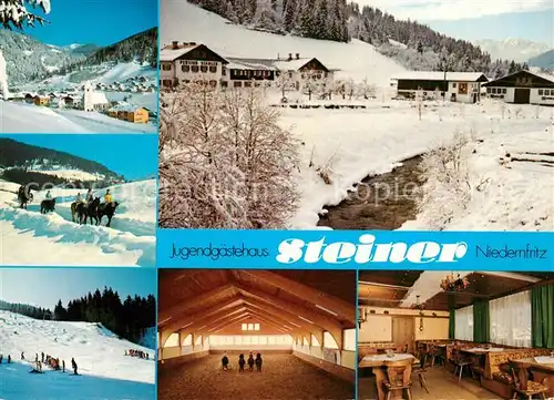 AK / Ansichtskarte Niedernfritz Jugendgaestehaus Steiner Winterlandschaft Alpen Reitschule Reithalle Niedernfritz