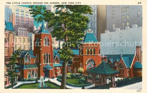 AK / Ansichtskarte New_York_City Little Church around the Corner Illustration New_York_City