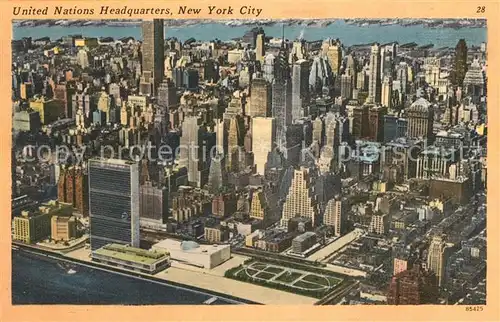 AK / Ansichtskarte New_York_City United Nations Headquarters aerial view New_York_City