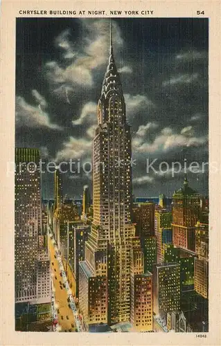 AK / Ansichtskarte New_York_City Chrysler Building at night Illustration New_York_City
