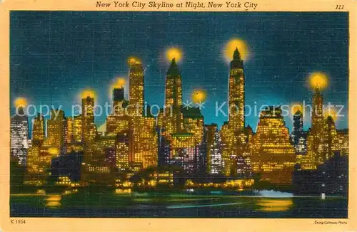 AK / Ansichtskarte New_York_City Skyline at night New_York_City