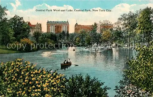 AK / Ansichtskarte New_York_City Central Park West and Lake New_York_City