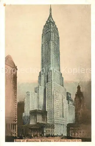 AK / Ansichtskarte New_York_City Bank of Manhattan Building Wall Street New_York_City
