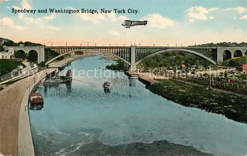 AK / Ansichtskarte New_York_City Speedway and Washington Bridge New_York_City