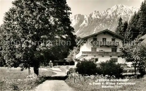 AK / Ansichtskarte Scheffau_Wilden_Kaiser Pension Schwaiger Wilder Kaiser Kaisergebirge Scheffau_Wilden_Kaiser