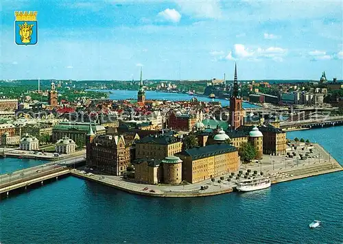 AK / Ansichtskarte Stockholm Riddarholmen Fliegeraufnahme Stockholm