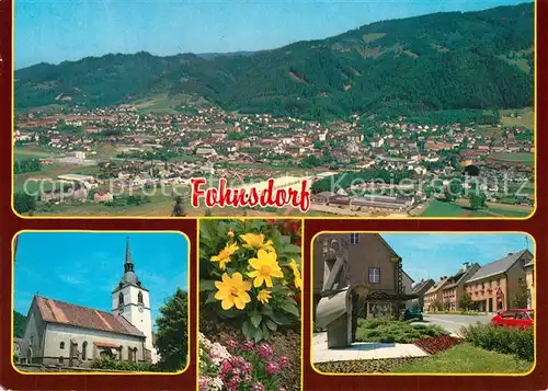 AK / Ansichtskarte Fohnsdorf Kirche Blumen Innenstadt Panorama Fohnsdorf