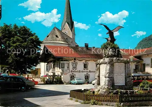 AK / Ansichtskarte Koessen_Tirol Denkmal Gasthof Kirche Koessen Tirol