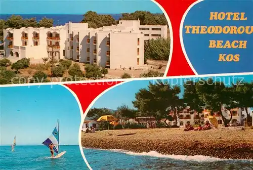 AK / Ansichtskarte Kos_Cos Hotel Theodorou Beach Strand Windsurfen Kos_Cos