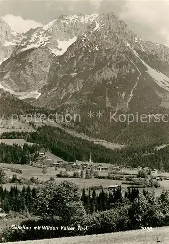 AK / Ansichtskarte Scheffau_Wilden_Kaiser Panorama mit Kaisergebirge Scheffau_Wilden_Kaiser