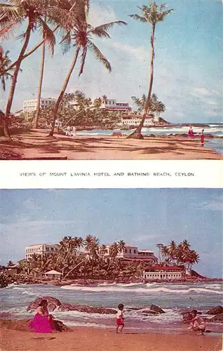 AK / Ansichtskarte Ceylon_Sri_Lanka Mount Lavinia Hotel and Beach Ceylon_Sri_Lanka