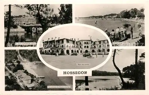AK / Ansichtskarte Hossegor_Soorts_Landes Le Pont et lHotel Mercedes Vue aerienne du Canal et du Lac Place des Landais Le Lac Marin Hossegor_Soorts_Landes