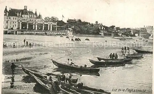 AK / Ansichtskarte Arcachon_Gironde Vue de la Plage et Casino Arcachon Gironde
