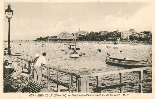 AK / Ansichtskarte Arcachon_Gironde Boulevard Promenade vu de la Jetee Arcachon Gironde
