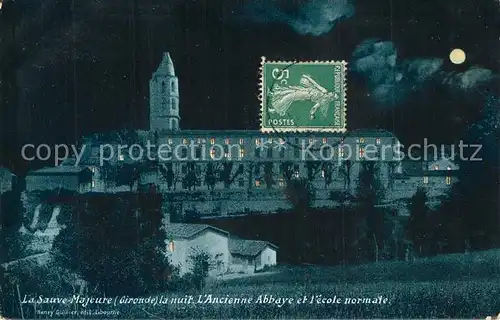 AK / Ansichtskarte La_Sauve Majeure La nuit lAncienne Abbaye et lecole normale 