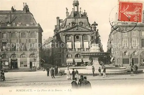 AK / Ansichtskarte Bordeaux La Place de la Bourse Bordeaux