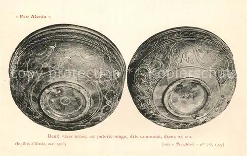 AK / Ansichtskarte Alesia(Roman War)_Alise Sainte Reine Deux vases ornes en poterie rouge dite samienne  