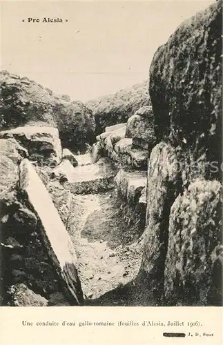 AK / Ansichtskarte Alesia(Roman War)_Alise Sainte Reine Une conduite deau gallo romaine fouilles dAlesia juillet 1906 