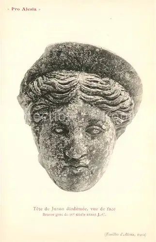 AK / Ansichtskarte Alesia(Roman War)_Alise Sainte Reine Tete de Junon diademee vue de face 