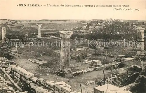 AK / Ansichtskarte Alesia(Roman War)_Alise Sainte Reine Atrium du Monument a crypte vue densemble prisede l Ouest 