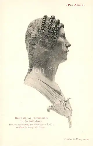 AK / Ansichtskarte Alesia(Roman War)_Alise Sainte Reine Buste de Gallo romaine vue du cote droit 