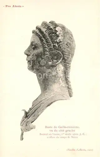 AK / Ansichtskarte Alesia(Roman War)_Alise Sainte Reine Buste de Gallo romaine vu du cote gauche 