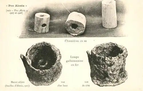 AK / Ansichtskarte Alesia(Roman War)_Alise Sainte Reine Charnieres enos Menus objets Lampe galloromaine en fer  