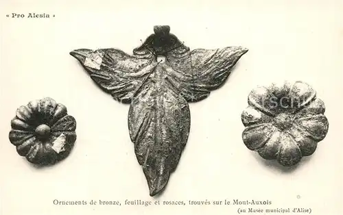 AK / Ansichtskarte Alesia(Roman War)_Alise Sainte Reine Ornements de bronze feuilage et rosaces trouves sur le Mont Auxois 