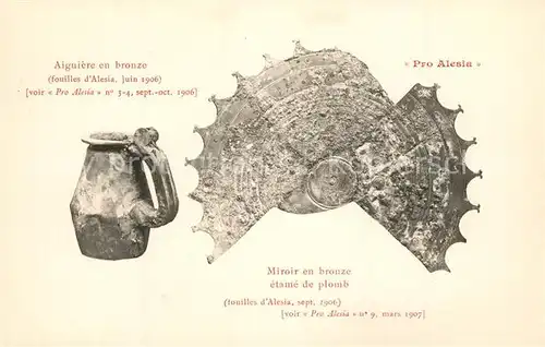 AK / Ansichtskarte Alesia(Roman War)_Alise Sainte Reine Aiguiere en bronze Miroir en bronze etame de plomb 