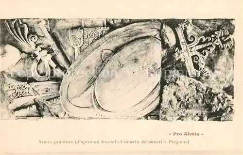 AK / Ansichtskarte Alesia(Roman War)_Alise Sainte Reine Armes gauloises dapres un bas relief romain decouvert a Pergame 