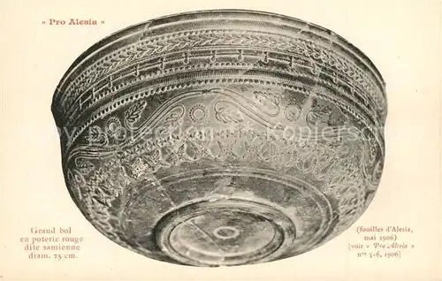 AK / Ansichtskarte Alesia(Roman War)_Alise Sainte Reine Grand bol en poterie rouge dite samienne  