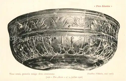 AK / Ansichtskarte Alesia(Roman War)_Alise Sainte Reine Vase orne poterie rouge dite samienne 