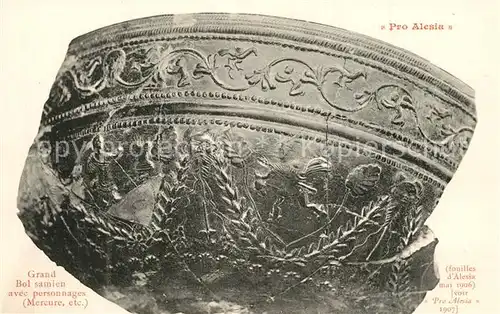 AK / Ansichtskarte Alesia(Roman War)_Alise Sainte Reine Grand Bol samien avec personnages Mercure etc 