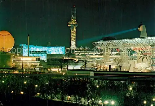 AK / Ansichtskarte Tokyo EXPO Tower Theme Hall Richo Pavilion at night Tokyo
