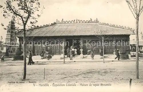 AK / Ansichtskarte Exposition_Coloniale_Marseille_1922  Maison de repos Annamite  Exposition_Coloniale