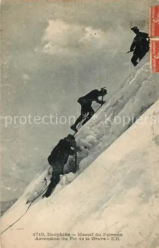 AK / Ansichtskarte Bergsteigen_Klettern Dauphine Massif du Pelvoux Ascension du Pic de la Grave 