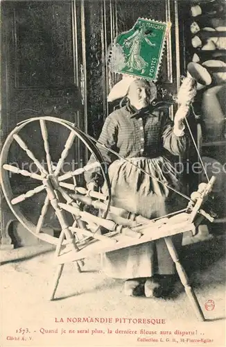 AK / Ansichtskarte Spinnrad Fileuse Normandie  