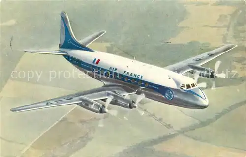 AK / Ansichtskarte Flugzeuge_Zivil Air France Vickers Viscount 