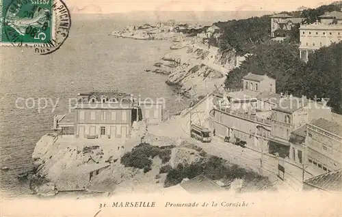 AK / Ansichtskarte Strassenbahn Marseille Promenade de la Corniche  