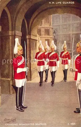 AK / Ansichtskarte Leibgarde_Wache Life Guards Changing dismounted Sentries  