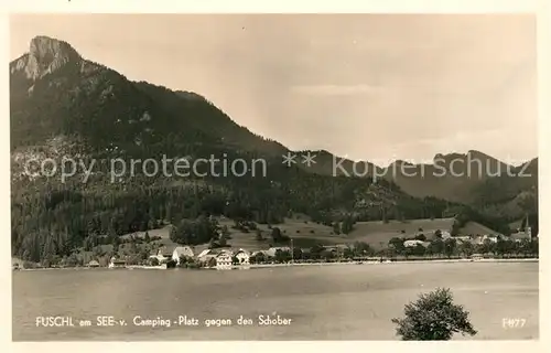 AK / Ansichtskarte Fuschl_See_Salzkammergut Campingplatz Blick gegen den Schober Fuschl_See_Salzkammergut