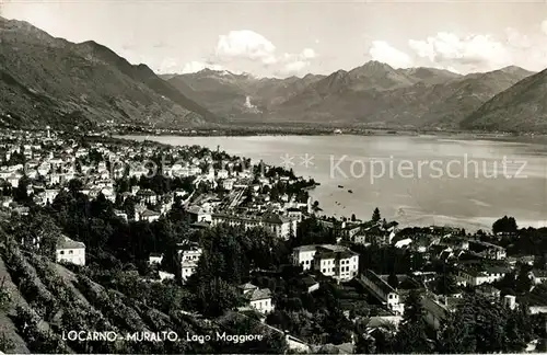 AK / Ansichtskarte Muralto_Lago_Maggiore Gesamtansicht mit Alpenpanorama Muralto_Lago_Maggiore