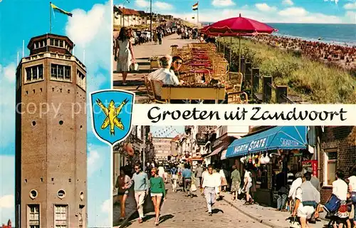 AK / Ansichtskarte Zandvoort_Holland Leuchtturm Strand Promenade Kirchenstrasse Zentrum Ladengeschaefte Zandvoort_Holland