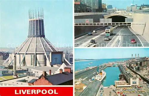 AK / Ansichtskarte Liverpool Metropolitan Cathedral Mersey Tunnel Entrance Estuary of Mersey Liverpool