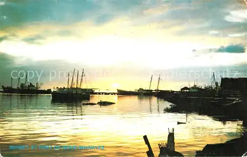 AK / Ansichtskarte Port_of_Spain Sunset at Wharves Schooner Jetty Port_of_Spain