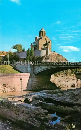 AK / Ansichtskarte Tbilissi Metechski Schloss Wachtang Gorgassale Denkmal Bruecke 