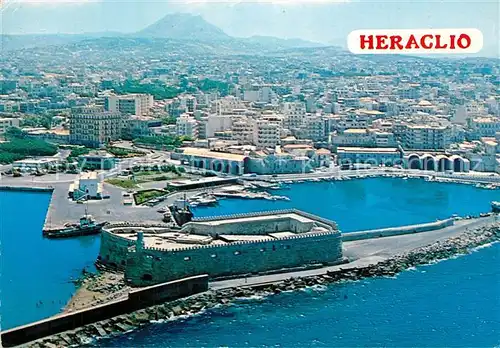 AK / Ansichtskarte Heraclion_Iraklio Venetian harbour Festung Hafen Fliegeraufnahme Heraclion Iraklio