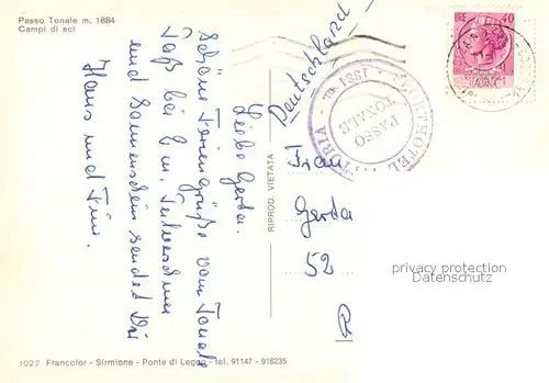 AK / Ansichtskarte Passo_Tonale Campi di sci Alpi Passo_Tonale