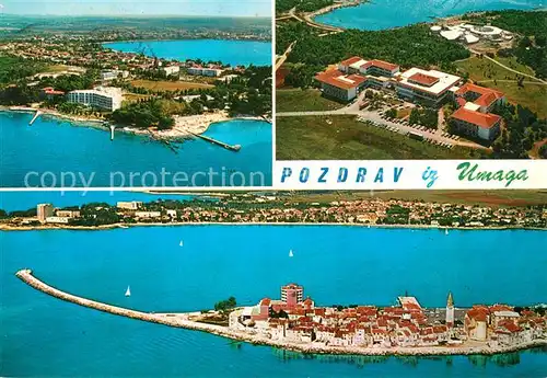 AK / Ansichtskarte Umag_Umago_Istrien Halbinsel Altstadt Hotelanlage Fliegeraufnahmen Umag_Umago_Istrien