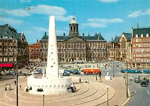 AK / Ansichtskarte Amsterdam_Niederlande Dam met Koninklijk Paleis en Nationaal Monument Koenigliches Schloss Nationaldenkmal Amsterdam_Niederlande